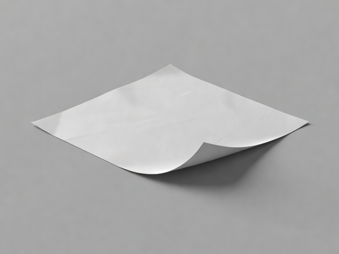 Darstellung eines flachen gedruckten Testquadrats, dessen eine Ecke sich von einer glatten Unterlage abhebt; veranschaulicht den Verzug durch thermische Schrumpfung